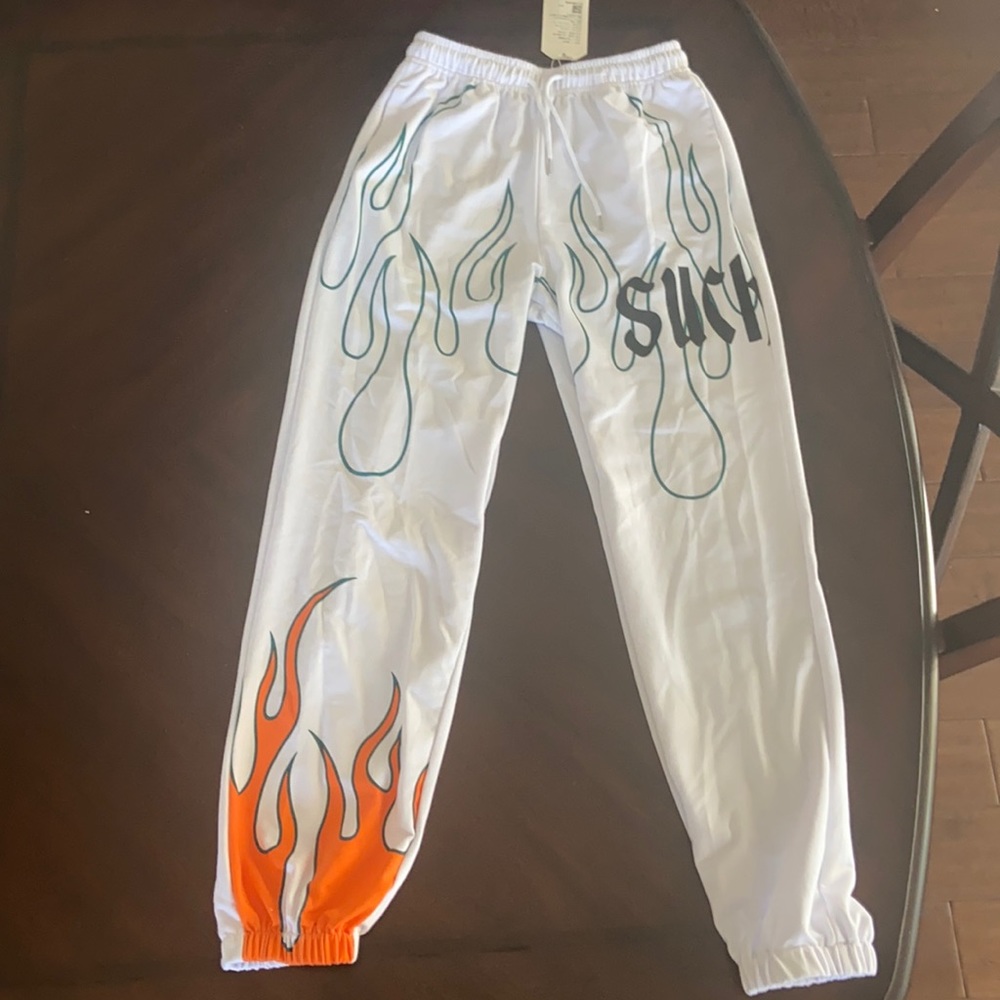 drawstring waistband trendy sweatpants (new w tags
